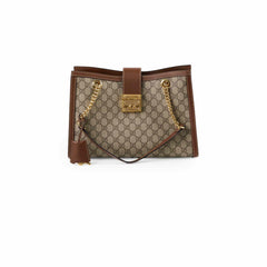 Gucci GG Surpreme Padlock Tote Beige