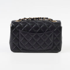 Chanel Mini Rectangular Lambskin Black Microchip