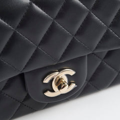 Chanel Mini Rectangular Lambskin Black Microchip