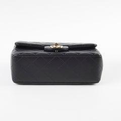 Chanel Mini Rectangular Lambskin Black Microchip