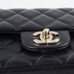 Chanel Mini Rectangular Lambskin Black Microchip
