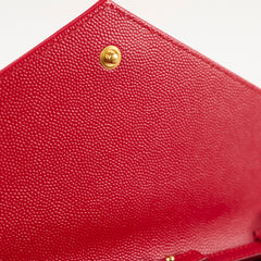 Saint Laurent Cassandre Chevron Clutch on Chain Red