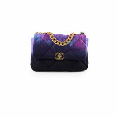 Chanel 19 Large Tweed Ombre Black/ Purple