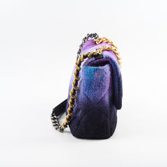 Chanel 19 Large Tweed Ombre Black/ Purple
