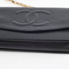 Chanel CC Logo Wallet On Chain WOC Black
