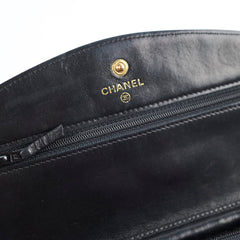 Chanel CC Logo Wallet On Chain WOC Black