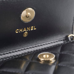 Chanel Micro Pearl Card Clutch with Chain Black Series 31