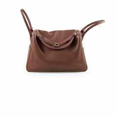 Hermes Lindy 34 Clemence Dark Brown/ Burgundy Verso