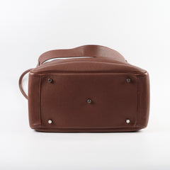 Hermes Lindy 34 Clemence Dark Brown/ Burgundy Verso