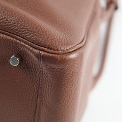 Hermes Lindy 34 Clemence Dark Brown/ Burgundy Verso