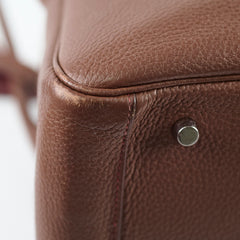 Hermes Lindy 34 Clemence Dark Brown/ Burgundy Verso