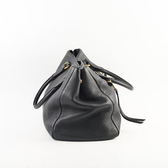 Prada Vitello Daino Leather Shopping Tote Black