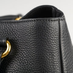 Prada Vitello Daino Leather Shopping Tote Black