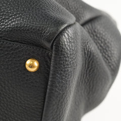 Prada Vitello Daino Leather Shopping Tote Black