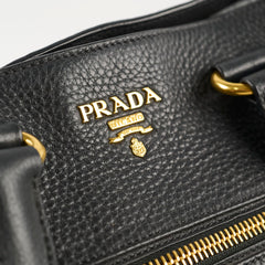 Prada Vitello Daino Leather Shopping Tote Black