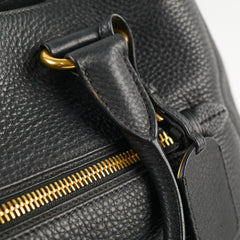 Prada Vitello Daino Leather Shopping Tote Black