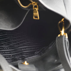 Prada Vitello Daino Leather Shopping Tote Black