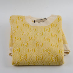 Gucci GG Wool Jacquard Dress Yellow Small