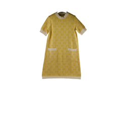 Gucci GG Wool Jacquard Dress Yellow Small