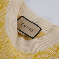 Gucci GG Wool Jacquard Dress Yellow Small