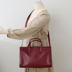 Saint Laurent Leather Tote Bag Red