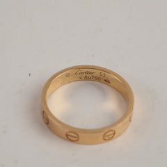 Cartier Love Wedding Band Pink Gold Size 53