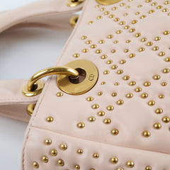 Christian Dior Small Studded Lady Dior Pink/Nude
