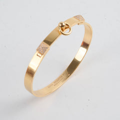 Hermes CDC Bracelet Diamonds Rose Gold Size ST