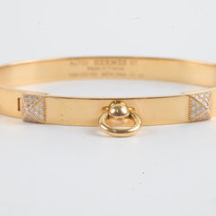 Hermes CDC Bracelet Diamonds Rose Gold Size ST