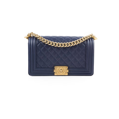 Chanel Boy Old Medium Caviar Navy
