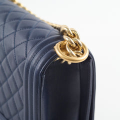 Chanel Boy Old Medium Caviar Navy