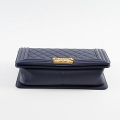 Chanel Boy Old Medium Caviar Navy