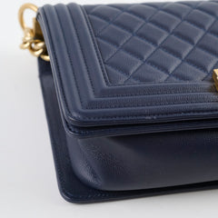 Chanel Boy Old Medium Caviar Navy