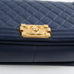 Chanel Boy Old Medium Caviar Navy