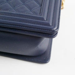 Chanel Boy Old Medium Caviar Navy