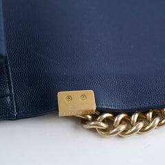 Chanel Boy Old Medium Caviar Navy