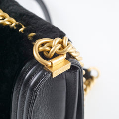Chanel Boy Black Fur