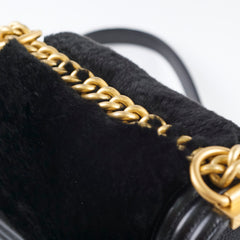 Chanel Boy Black Fur