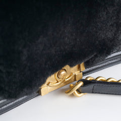 Chanel Boy Black Fur