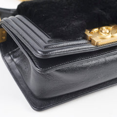 Chanel Boy Black Fur