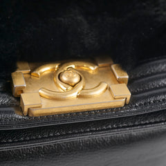 Chanel Boy Black Fur