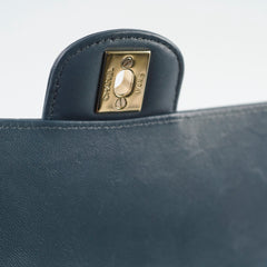 Chanel Chevron Mini Rectangular Classic Flap Dark Grey/Blue