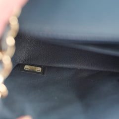 Chanel Chevron Mini Rectangular Classic Flap Dark Grey/Blue