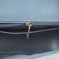 Chanel Chevron Mini Rectangular Classic Flap Dark Grey/Blue