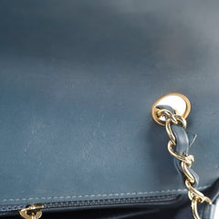 Chanel Chevron Mini Rectangular Classic Flap Dark Grey/Blue