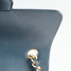 Chanel Chevron Mini Rectangular Classic Flap Dark Grey/Blue