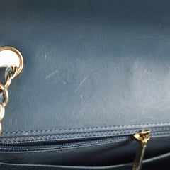 Chanel Chevron Mini Rectangular Classic Flap Dark Grey/Blue