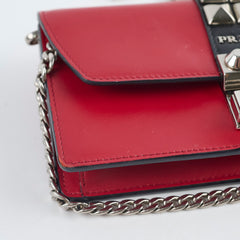 Prada Elektra Leather Crossbody Bag Red