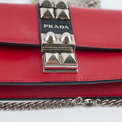 Prada Elektra Leather Crossbody Bag Red