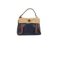 Yves Saint Laurent Medium Muse Bag Ostrich/ Calfskin/ Suede